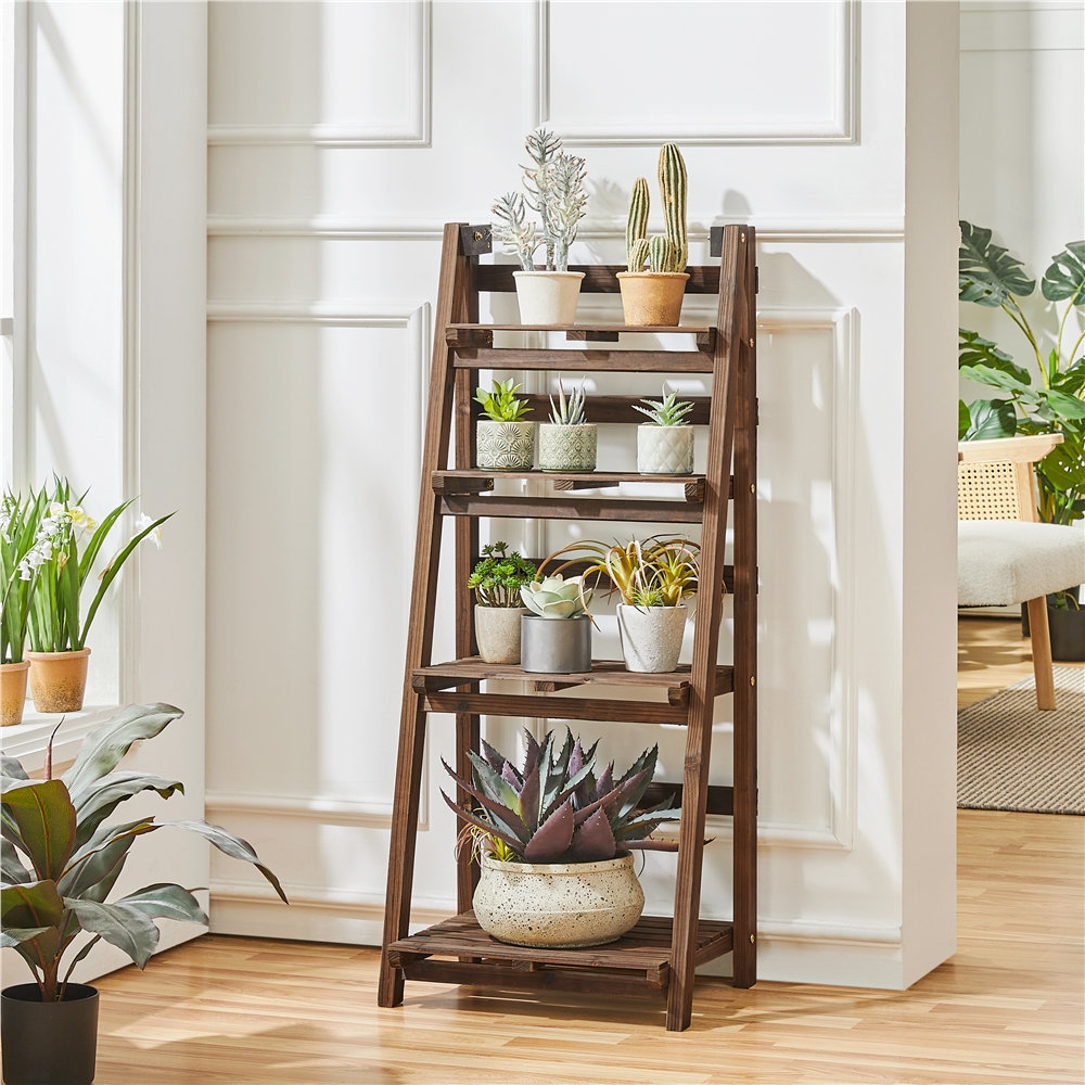 Red Barrel Studio® Barett 4 Tier Foldable Wooden Flower Stand